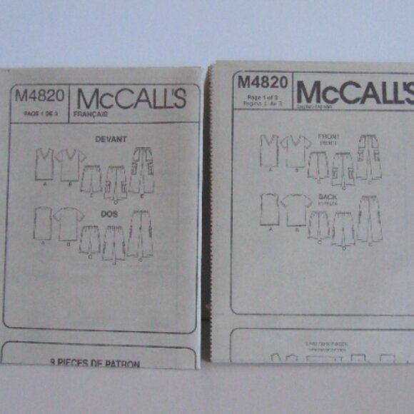 McCall's uncut sewing pattern boys gym clothes shirt tank top shorts basketball - Picture 4 of 5